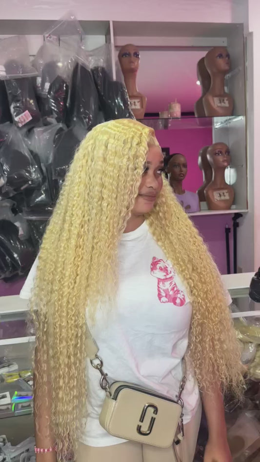 Blonde Deep Curly Wig